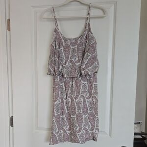 Spaghetti Strap Paisley Print Summer Dress in Mauve
